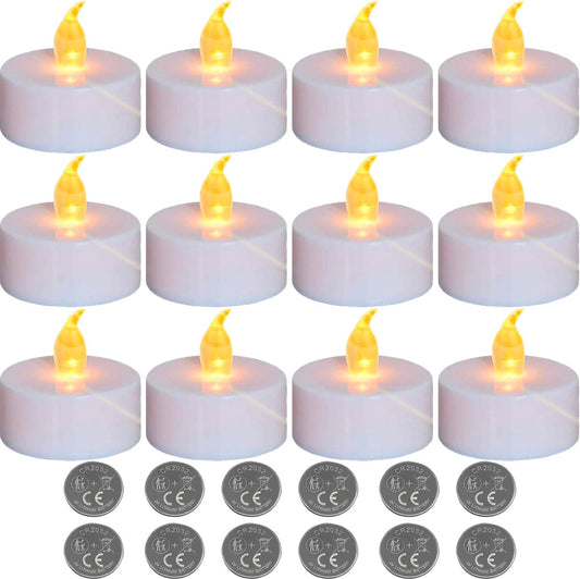 Aurae Led Tea Lights 12x White - 3,7x3,8 cm - Piles incluses - 120+ heures de combustion
