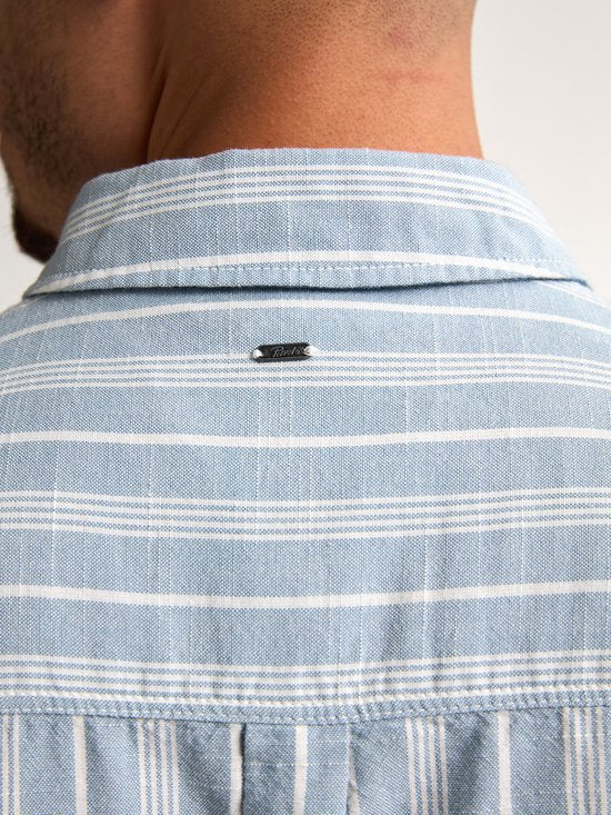 Petrol Industries - Chemise rayée pour homme Turtlevista - Bleu - Taille M