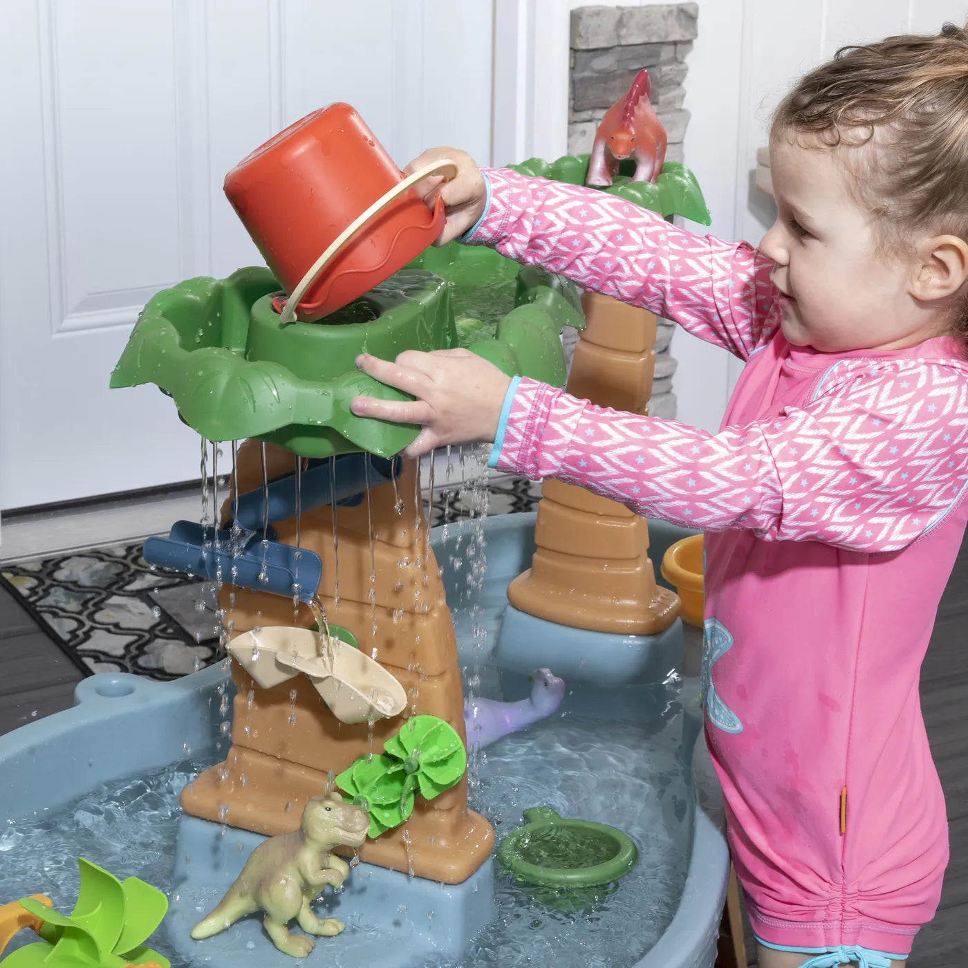 Step2 Dino Showers Water Table 81cm Plastic Blue
