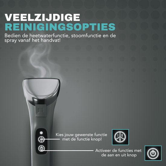 Achaté Nettoyeur de taches 5 en 1 Pro - Fonction vapeur et eau chaude - 1300 W - 45,5 x 38,8 x 33 cm - Gris