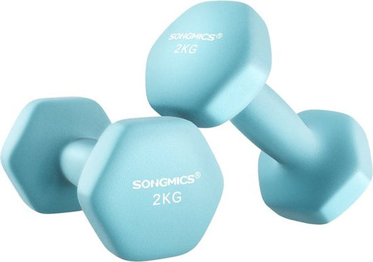 Ensemble d'haltères Songmics - 2 pièces - 2 x 2 kg - Néoprène - Turquoise