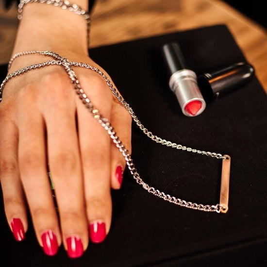 Laura Ferini Ladies Necklace Facile Silver - Chaîne à maillons en argent avec plaque - Plaqué or blanc 18 carats - Collier - Collier - Bijoux - Accessoires - Collier pour dames avec pendentif