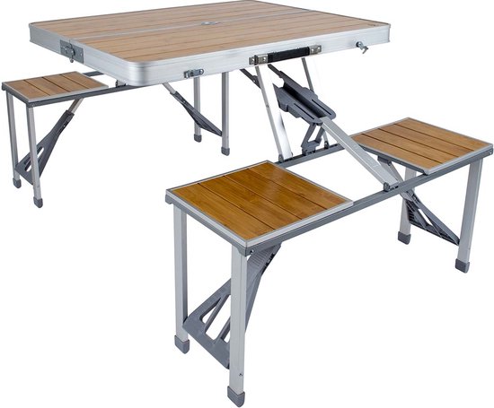 Bo-Camp - Table de pique-nique - Bambou - Pliable