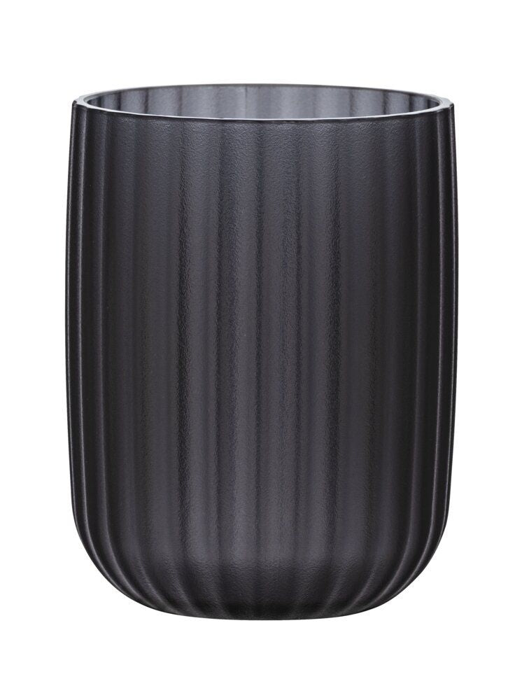 WENKO Agropoli Pot à brosses à dents Gris - Plastique - Sans BPA
