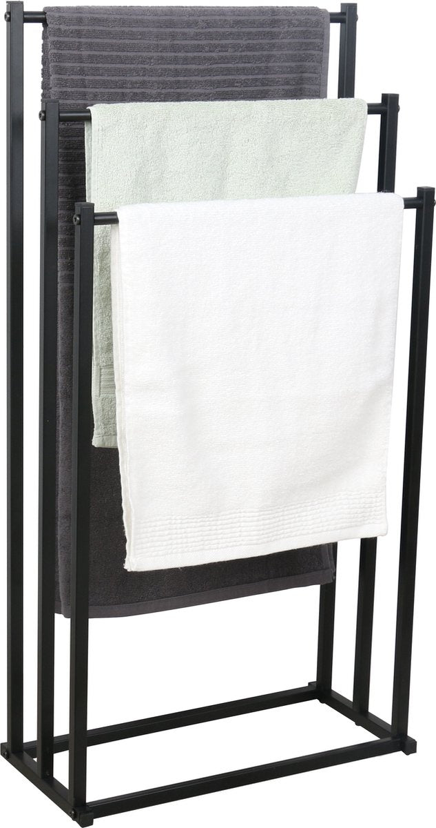 Niceey Porte-serviettes - 3 Bras - Métal - Noir