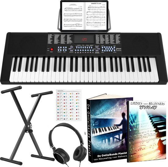 Finesse Keyboard Piano - Stand & Accessories - 61 Keys - Digital Piano - Electric Piano - Child