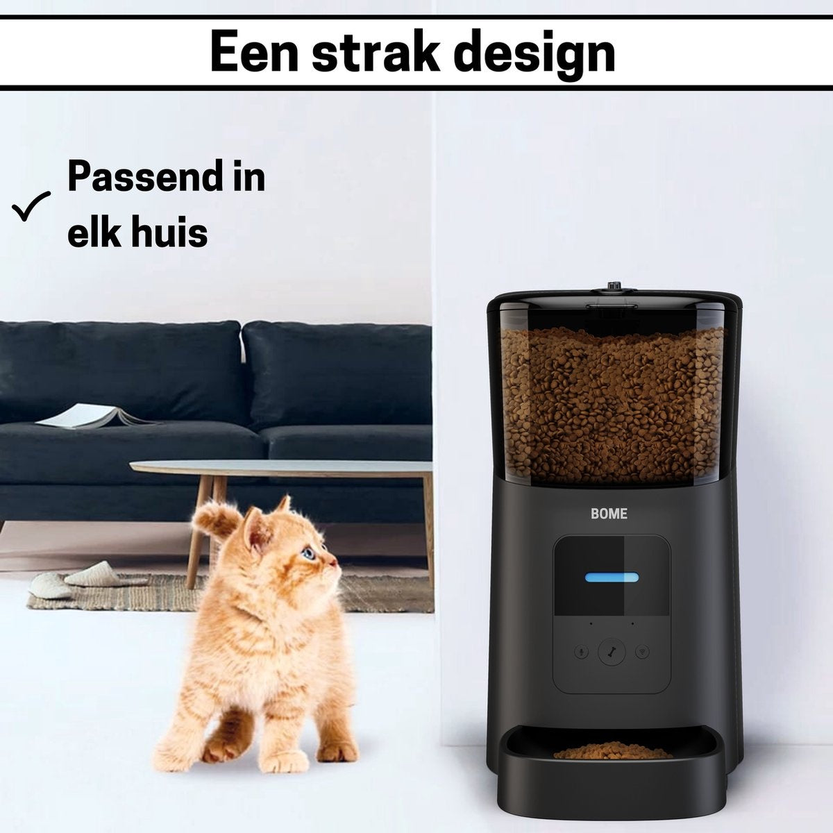 BOME Feeder - App et Audio - Mangeoire automatique pour chat ou chien - Mangeoire pour chat - Noir