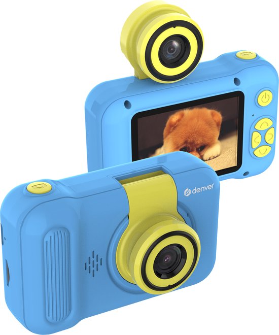 Denver Kids' Camera Full HD - Flip Lens for Selfies - 40MP - Appareil photo numérique pour enfants - Photo et vidéo - Jeux - KCA1351 - Bleu