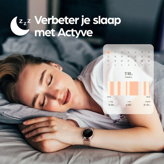 Actyve Smartwatch Femme Or Rose - Apple & Android - Ecran tactile complet