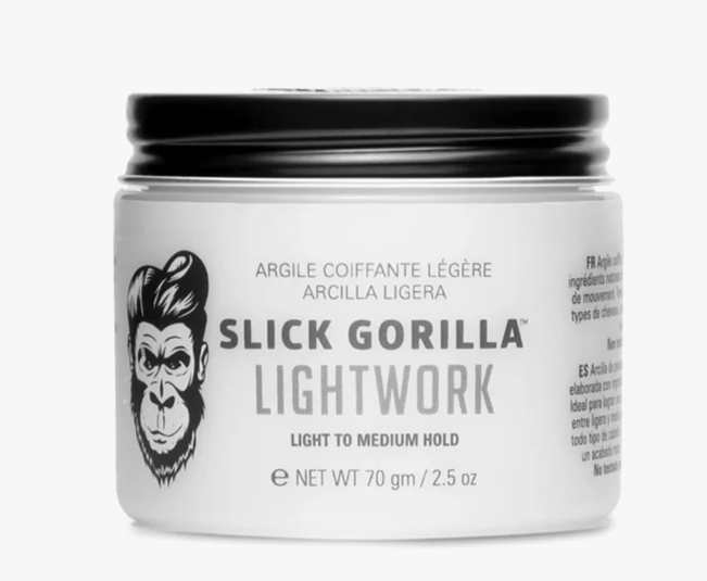 Slick Gorilla Lightwork Matte Clay - 70 g - Fixation légère à moyenne - Finition mate - À base d'eau - Sans parabènes