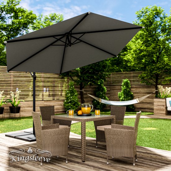 Parasol suspendu Kingsleeve - Ø 300 cm, protection UV 80+ - Anthracite