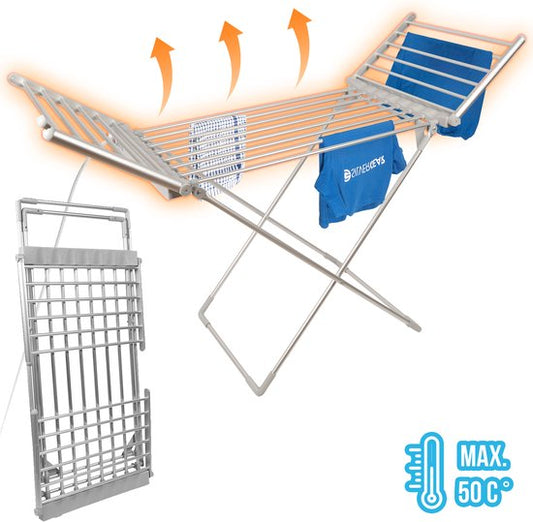 SIlvergear Séchoir électrique - Chauffage - 147 x 54 x 94 cm - Blanc