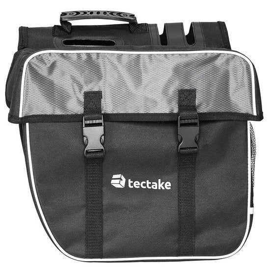 TecTake - Sacoche double pour vélo - 35 l - Noir/Gris