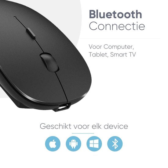 Trendfield Clavier et souris sans fil - Clavier Bluetooth - Touches silencieuses - Rechargeable - Qwerty - Gris Espace