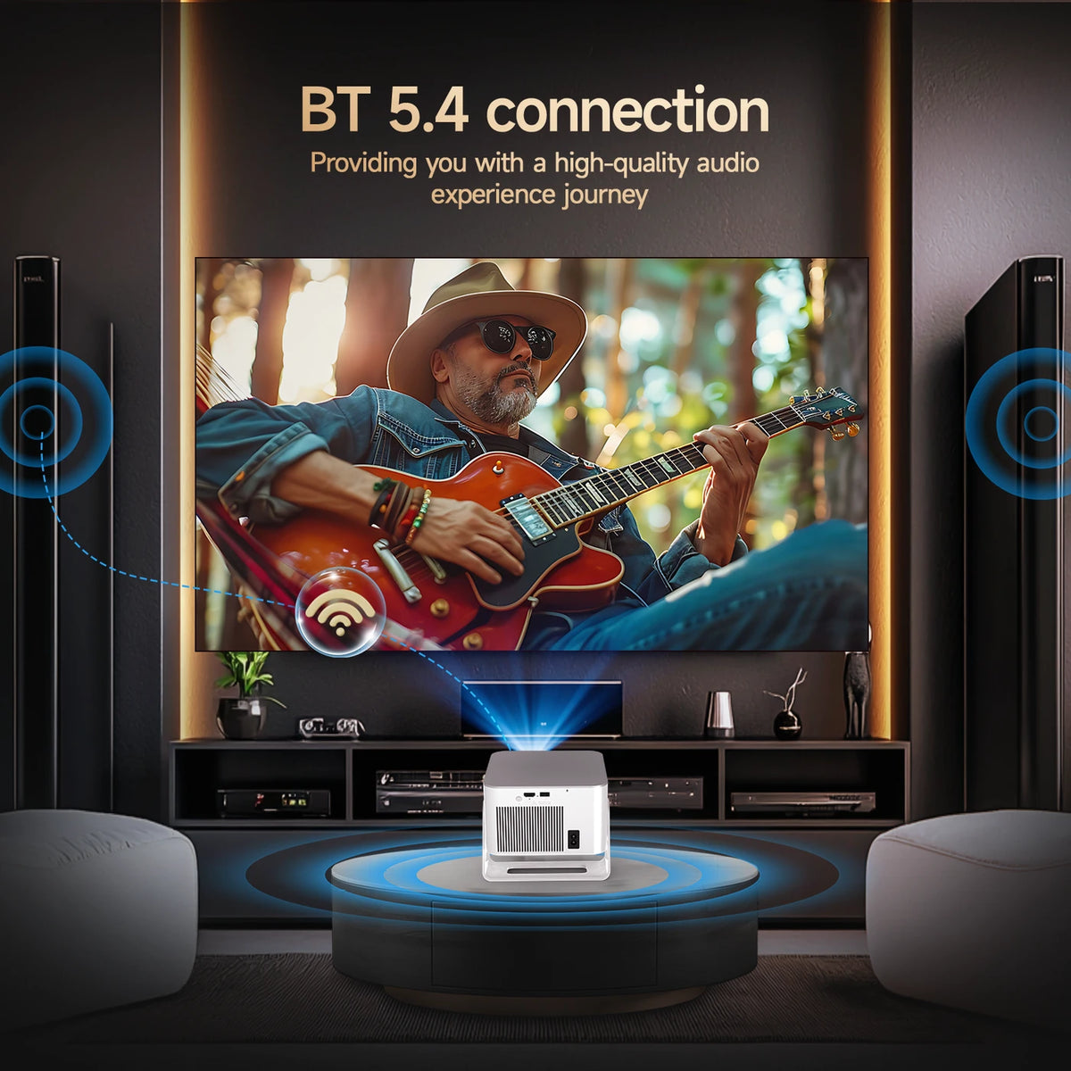 Projecteur Magcubic HY350 Max Smart – Full HD 1080p natif – 900 ANSI – Android 14 – Mise au point automatique – Pivotant à 180° – Wi-Fi 6 – Bluetooth 5.4 – Noir