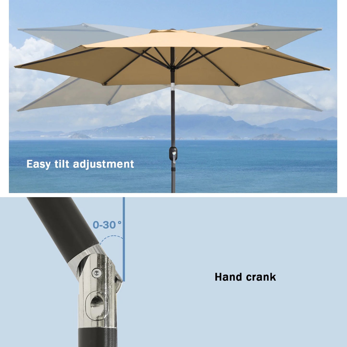 Parasol Angel Living Ø 270 cm - Gris