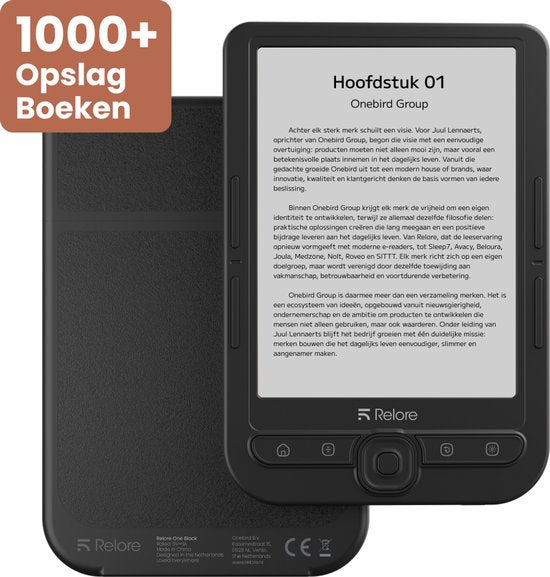 Liseuse Relore à écran tactile de 6 pouces - Capacité de stockage de plus de 1 000 livres électroniques - Remplace les liseuses Kobo Clara, Kindle et Pocketbook