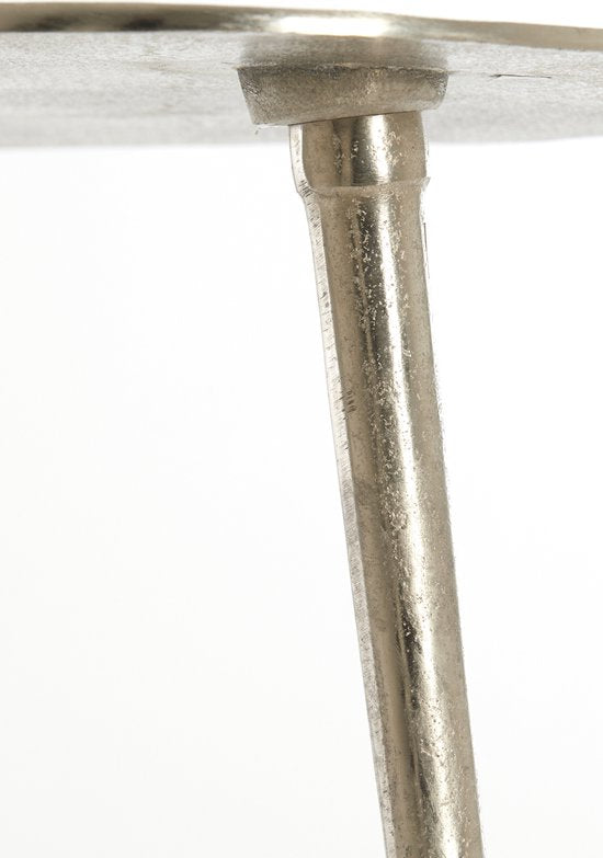 Table d'appoint Linos en bois massif de Light & Living, 67 x 49 cm - Nickel