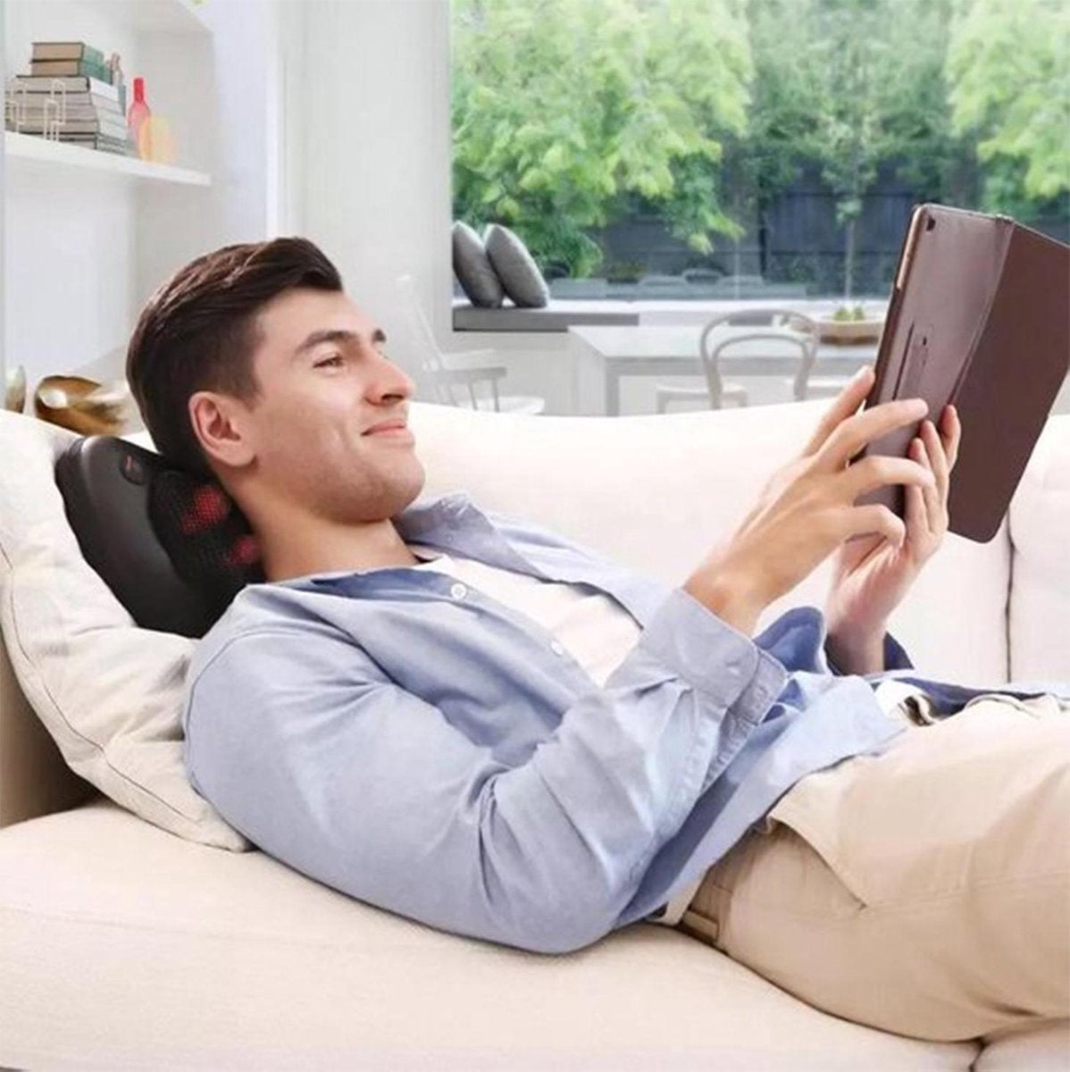 Auronic Coussin de Massage Shiatsu - Appareil électrique pour le cou et le dos - avec fonction chaleur - Noir