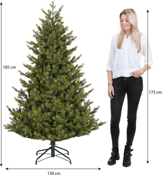 Black Box Trees Clive Sapin de Noël - Sapin artificiel réaliste à la silhouette imposante et 1 840 branches - Décoration de Noël d'intérieur - Chaleureux et réaliste - Facile à monter - H 185 x Ø 130 cm - Vert