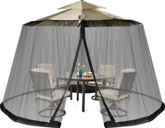 Moustiquaire réglable pour parasols de 250-300 cm, protection contre les insectes avec 2 portes, base remplissable, moustiquaire, moustiquaire.