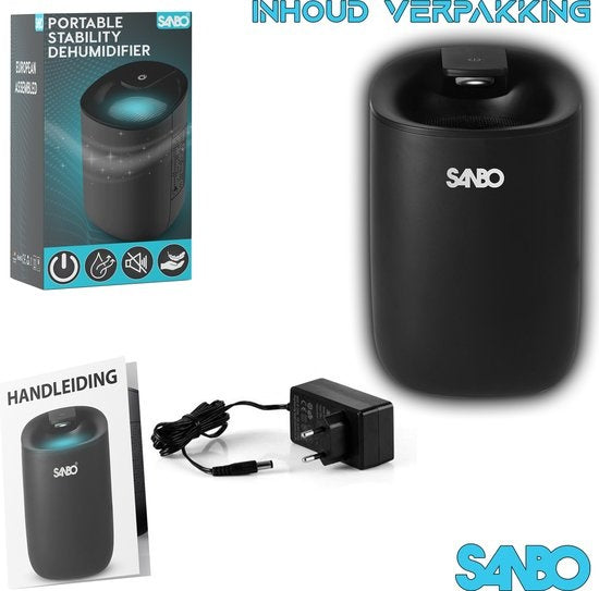 Erikssøn Déshumidificateur - Noir - Extrêmement Silencieux - 600ml/jour - Convient pour la Maison / Chambre à Coucher & Salle de Bain