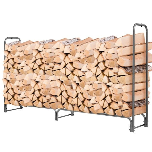 Coast Rangement de bois de chauffage pour l'intérieur et l'extérieur - 240 x 35,5 x 122,5 cm - Noir