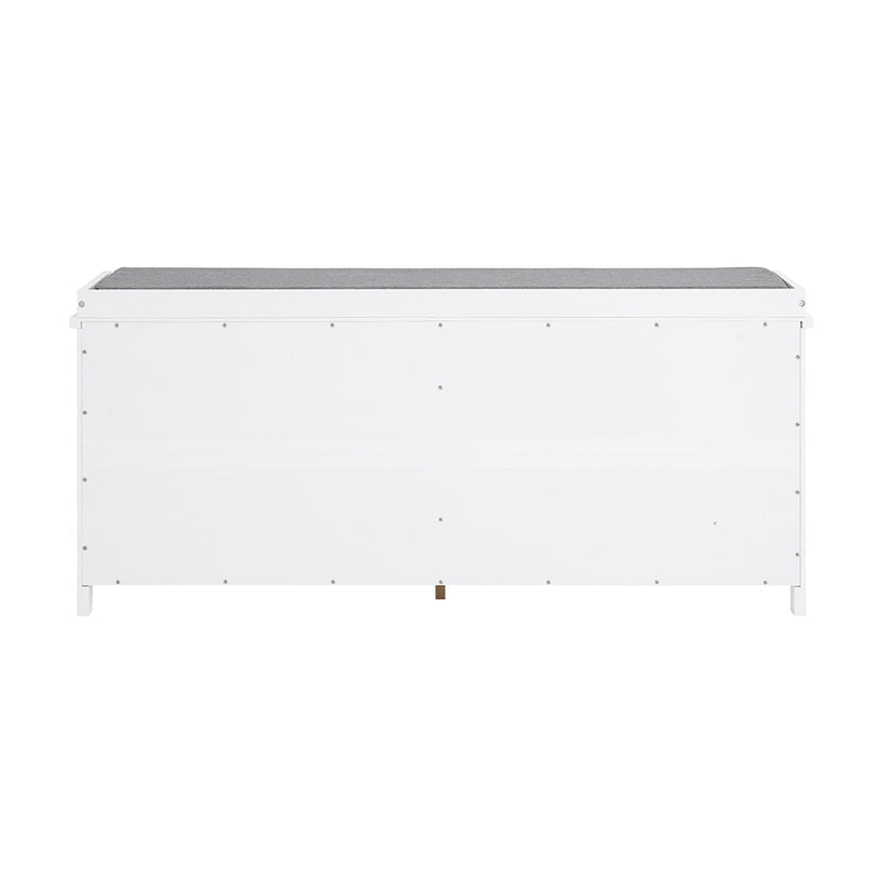 SoBuy FSR184-W - Banc à chaussures élégant avec coussin de siège et 2 rabats - compact et confortable