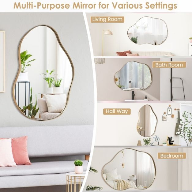 Miroir mural asymétrique Coast - 78 x 56 cm - Or