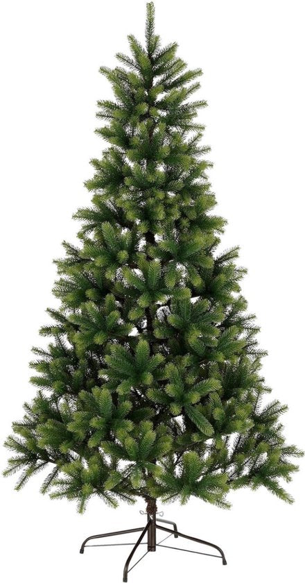 Black Box Trees Nagoya - Sapin de Noël aux aiguilles réalistes et au volume généreux - Décoration de Noël d'intérieur - Sapin artificiel rond aux branches légèrement enneigées - H 210 x Ø 115 cm - Vert