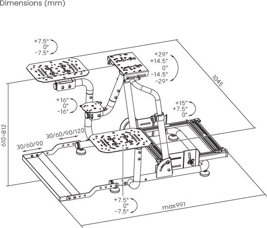 VDD Gaming - Cockpit de simulateur de vol - Support pour simulateur de vol - Noir