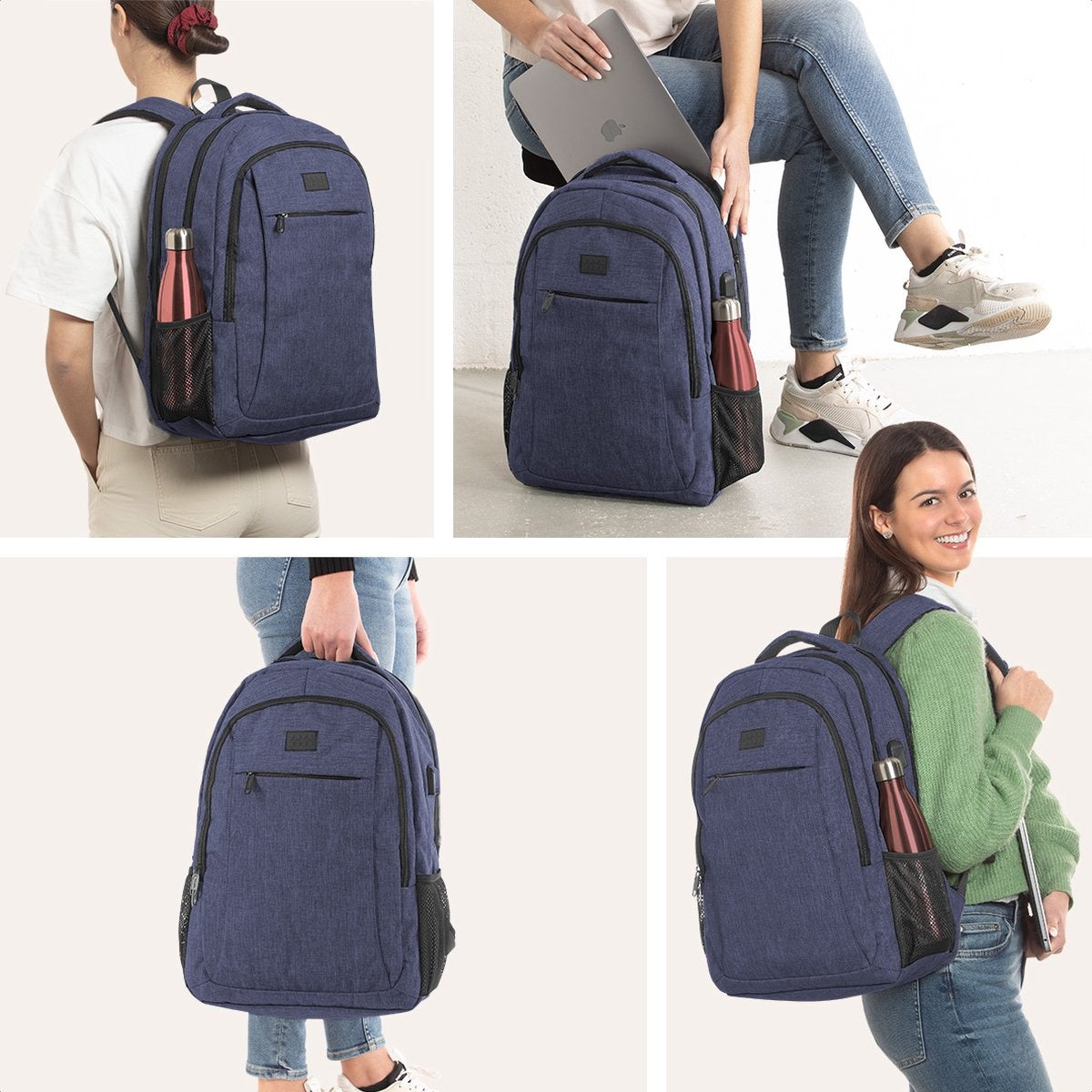 TRVLMORE Sac à dos - 36L - 17.3 inch - Sac à dos pour ordinateur portable - Sac d'école - Unisex - Splashproof Blue