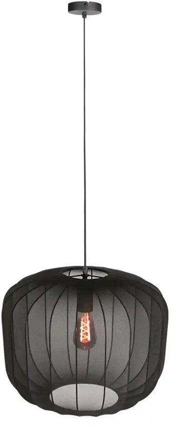 Anne Lighting - suspension - Sable - noir - lin et métal - Ø 55 cm - E27 - 4192ZW