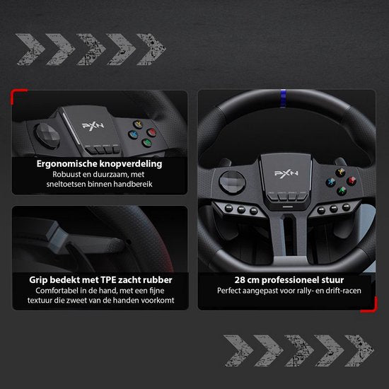 PXN - V900 Gen 2 - Volant de course - Avec pédales et palettes - 270 / 900° - Volant de jeu - Compatible avec PS4 - PC - PS3 - Switch - Xbox Series X/S