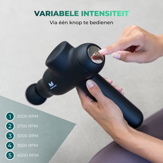 Massagerr® Massage Gun PRO - Appareil de massage professionnel - Support et étui inclus - Pistolet de massage - Batterie puissante pour une longue durée de vie - Massage sportif et relaxant - Appareils de massage - Pistolet de massage - Appareils de massa