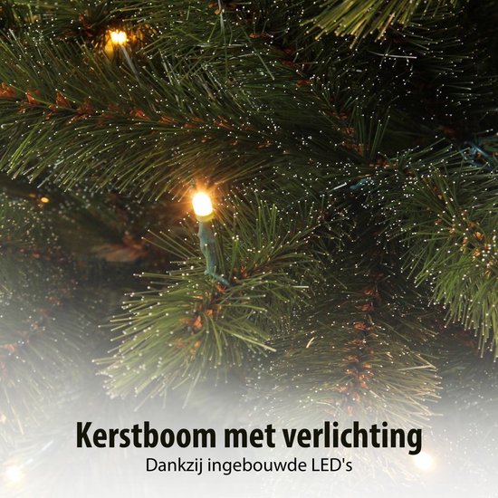 Arbre artificiel Triumph Tree Bristlecone - Sapin de Noël avec 144 guirlandes LED blanc chaud - Décoration de Noël d'intérieur - Structure à charnières pour un montage rapide - H 155 x Ø 99 cm - Vert