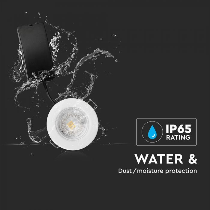 Spot encastré 5W, ignifugé / Puce SAMSUNG / Couleur : 4000K / Blanc / Emballage : 10 pcs.