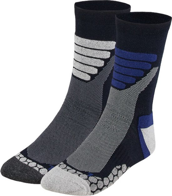 Lot de 2 paires de chaussettes de randonnée Xtreme - Chaussettes unisexes en matière synthétique - Multi Blue