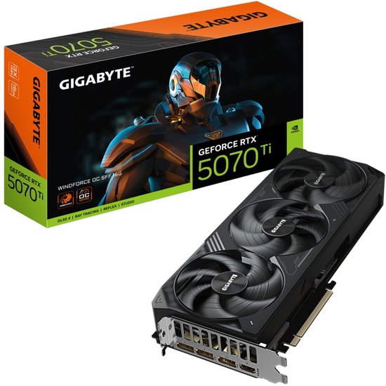 GIGABYTE GeForce RTX 5070 Ti WINDFORCE OC SFF - Carte graphique - 16 Go - GDDR7 - PCIe 5.0 - 1x HDMI 2.1 - 3x DisplayPort 2.1