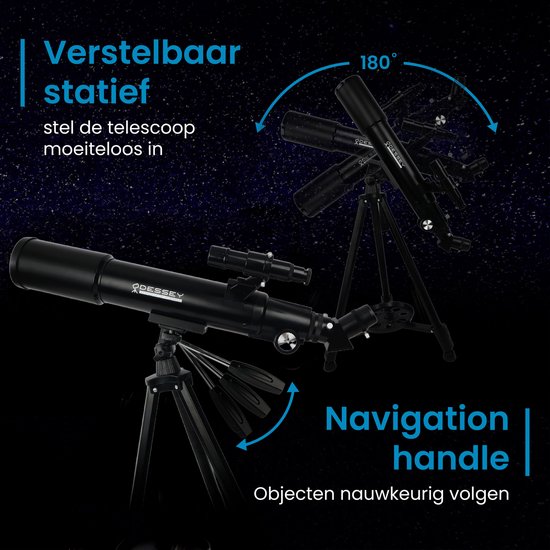 ODESSEY Télescope réfracteur - 250 X Zoom - Stargazer - Télescope pour enfants et adultes - Stargazer pour enfants - Stargazer Telescope