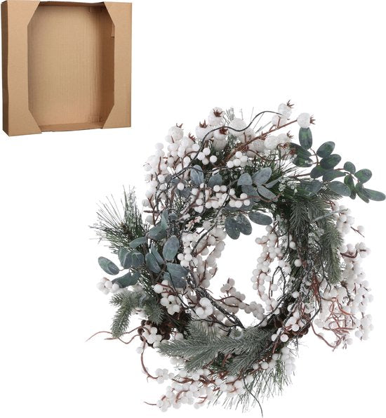 Couronne de Noël « Hardy » de House of Seasons - Ø 40 cm - Verte