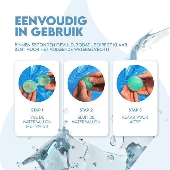 Travelly® Ballons d'eau réutilisables - Jouets d'eau - Magnétiques et auto-fermants - Silicone - Multicolore - Lot de 8 pièces