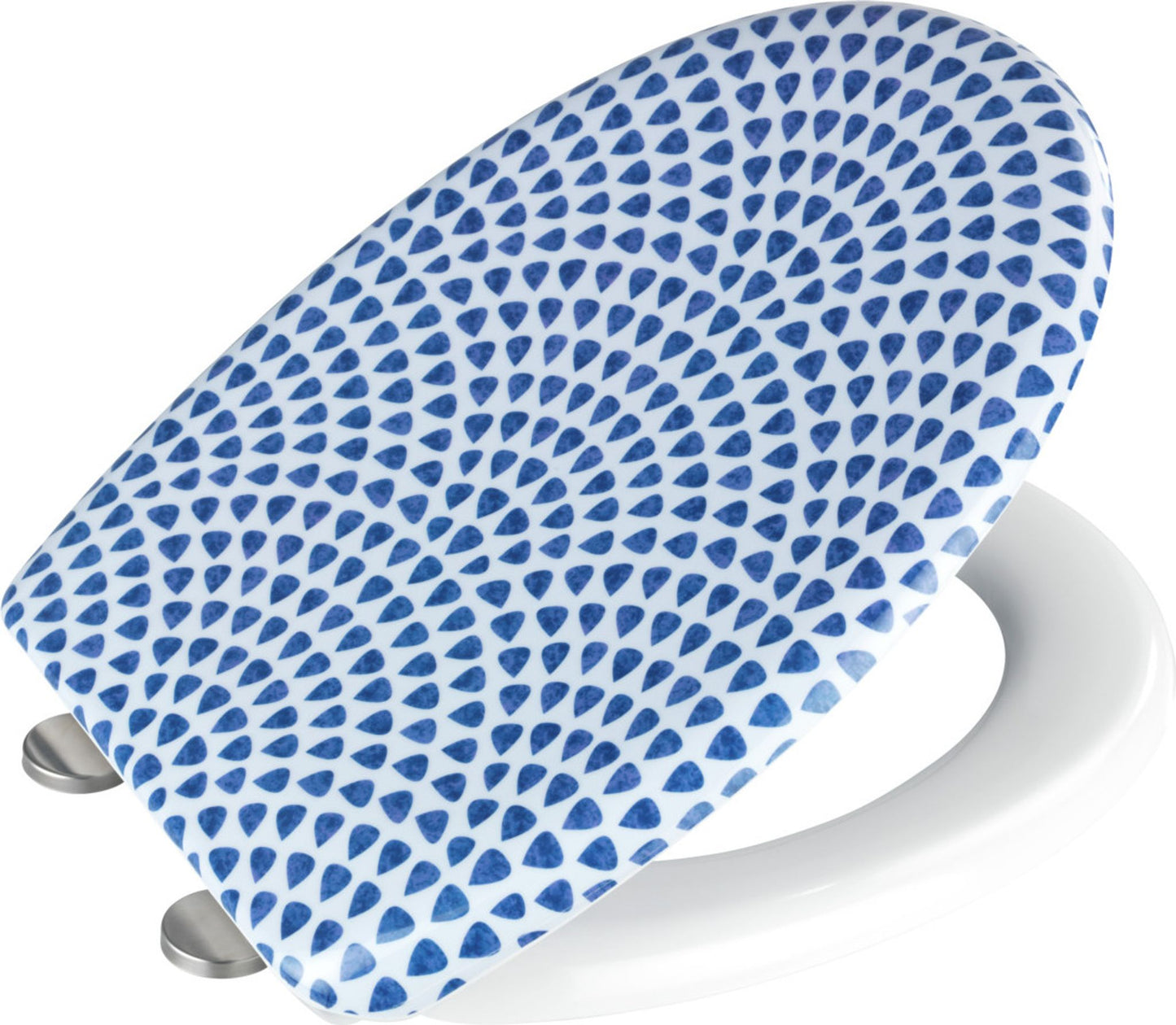 Siège de WC Wenko Sevilla en Duroplast avec système Soft-Close - 38 x 45 cm - Bleu et blanc