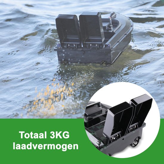 BUDDIE'S® Feedboat - Charge utile 3KG - 2 Feeders - Eclairage - Portée 500 mètres - Sac de rangement - Feedboat Carpe - Baitboat - Pêche à la carpe