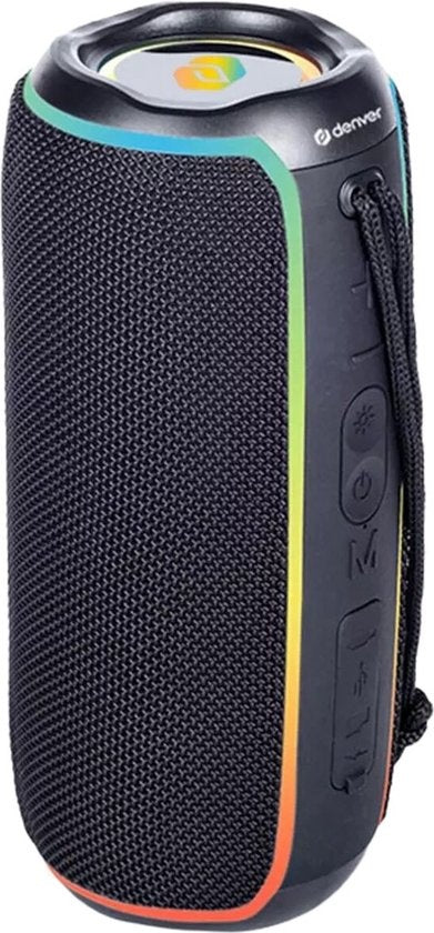 Denver Enceinte Bluetooth sans fil - Effets de lumière - Boîte à musique - Appel mains libres - Appairage TWS - BTV222NRB
