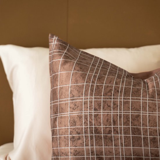Kayori Sunai Housse de couette Satin de coton - 240x200-220 + 2 taies d'oreiller - Lits-jumeaux - Douce, respirante et régulatrice d'humidité - Caramel