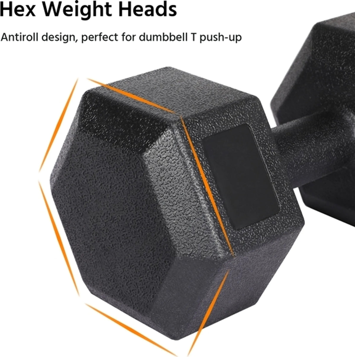 Yaheetech Haltères 7.5 kg Lot de 2 - Conception hexagonale antiroulis, poignée ergonomique et revêtement PVC protégeant le sol - Pour la musculation et le cardio - Fonte noire, béton et PVC - 31 x 14.6 x 14.6 cm