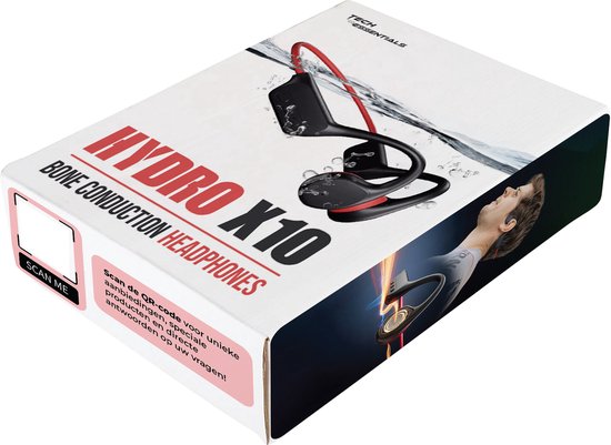 Tech Essentials Hydro X10 - Ecouteurs de sport - Sans fil - Oreille ouverte - IPX8 - 32GB - Ecouteurs à conduction osseuse - Ecouteurs - Course - Bluetooth