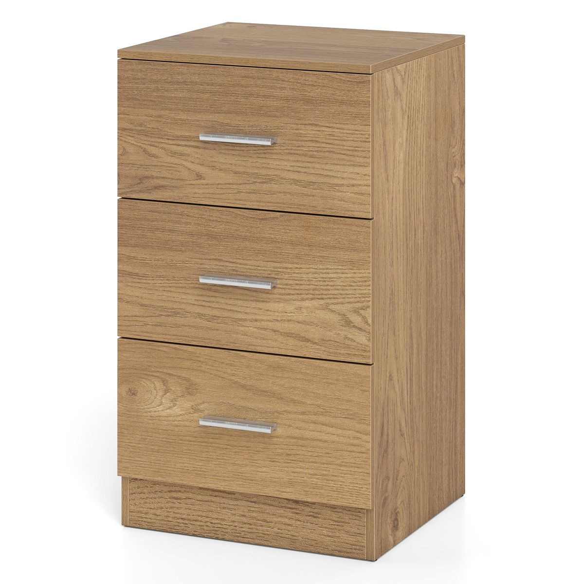 Table de chevet Coast - Commode en bois à 3 tiroirs - Design moderne - Naturel 38 x 35 x 66 cm