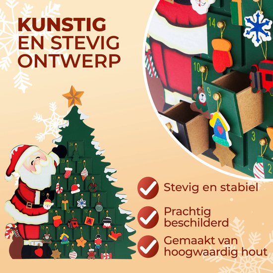 Spielwerk - Calendrier de l'Avent réutilisable - Arbre de Noël 24 portes